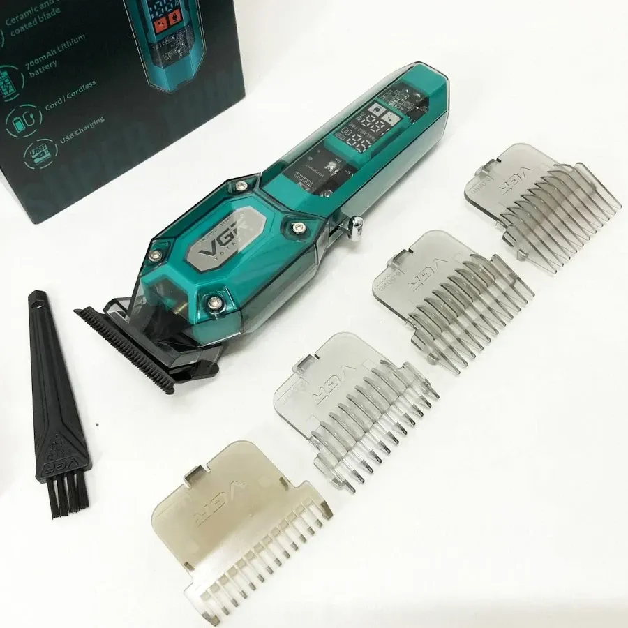 Набір Акумуляторна машинка для стрижки VGR V900 5 насадок регулювання довжини, щітка для очищення Одеса - фото 7