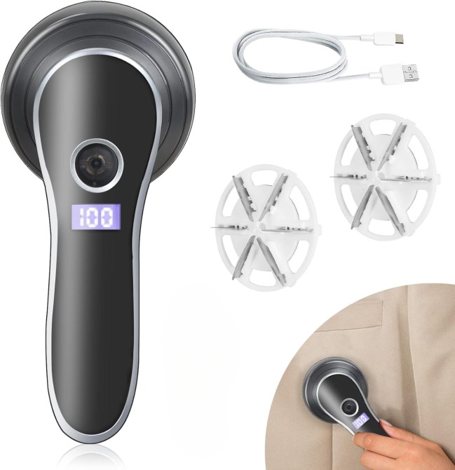 Электрический ремувер катышков GUBOOM, перезаряжаемый триммер для ткани с LED-дисплеем, для одежды и мебели Киев - изображение 1