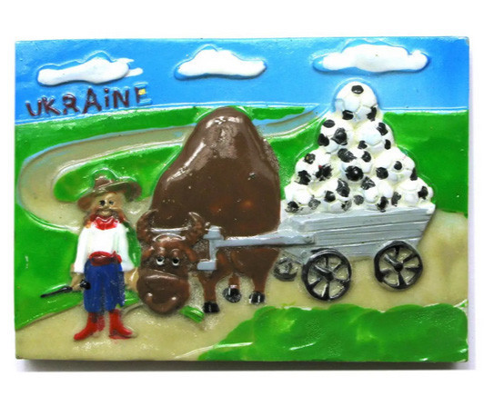 Магніт на холодильник Козак із телегою Футбол Київ - фото 1