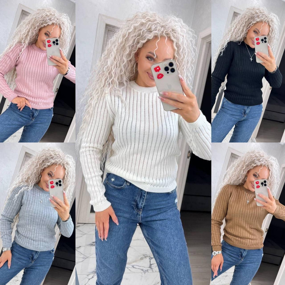 Женский модный вязаный свитер однотонный..42-48р Київ - фото 4