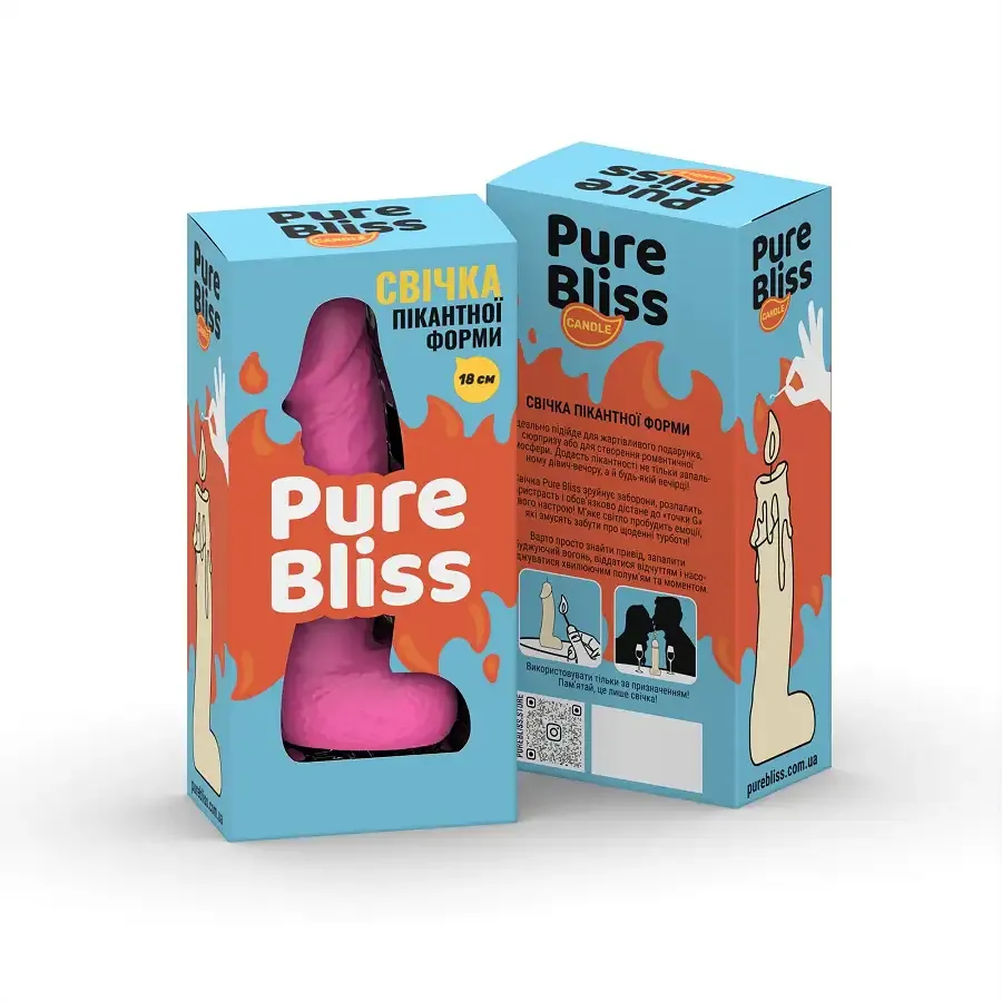Свічка у вигляді члена Pure Bliss BIG Pink 18 см Львів - фото 7