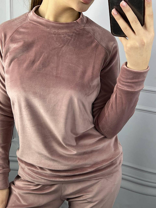 Жіночий спортивний велюровий костюм Пудровий M Харків - фото 5