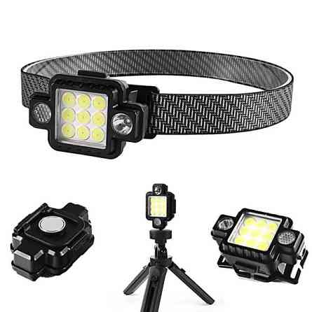 Налобный фонарь RB132, TM-G21, LED+COB, белый, красный, синий, Type C, магнит, подвес, подставка Днепр