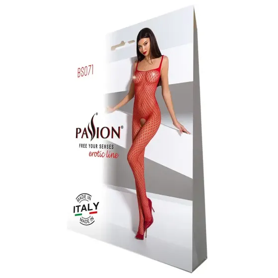 Бодістокінг Passion BS071 red, комбінезон на бретелях Львів