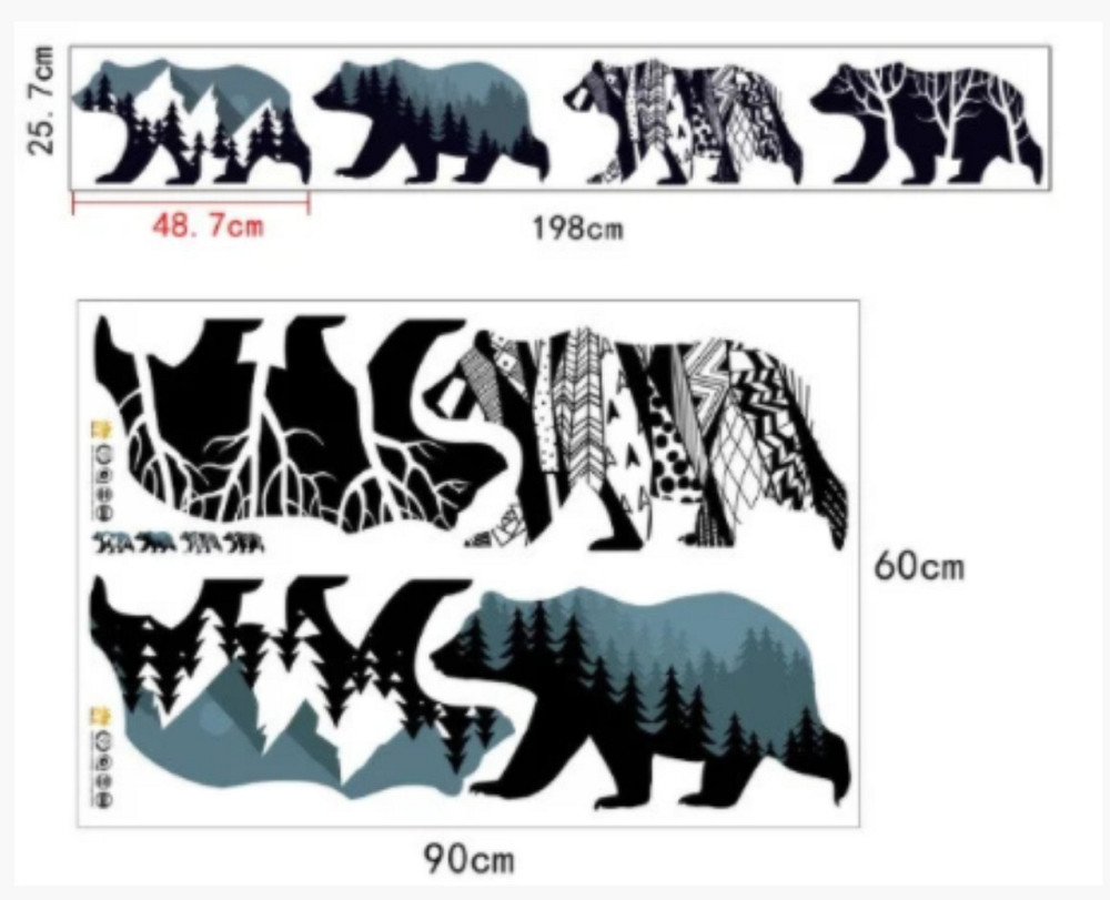 Декоративна наклейка на стіні ведмеді Київ - фото 4