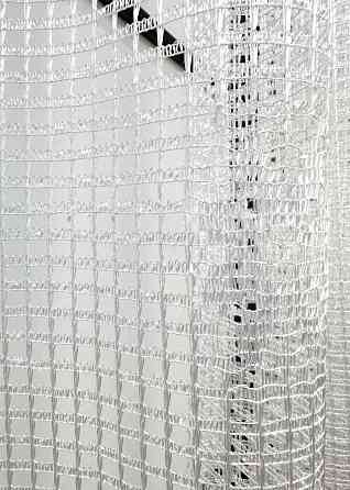 Тюль сетка VR-Textil Juli № 1721т Арка на кухню цвет белый со светло-коричневым 500х160 см (53-0039) Киев