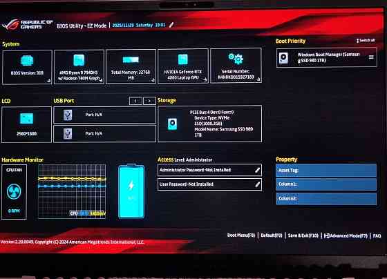 Ноутбук Asus ROG G14 GA402XV AMD R9-7940HS RTX4060 32gb ddr5 1tb ssd. Киев