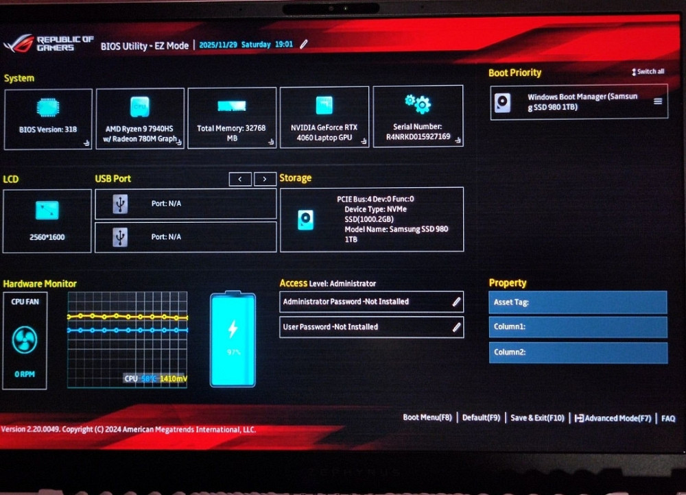 Ноутбук Asus ROG G14 GA402XV AMD R9-7940HS RTX4060 32gb ddr5 1tb ssd. Киев - изображение 4