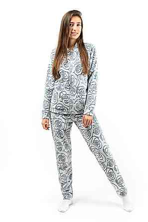 Домашний женский, теплый комплект (пижама)  