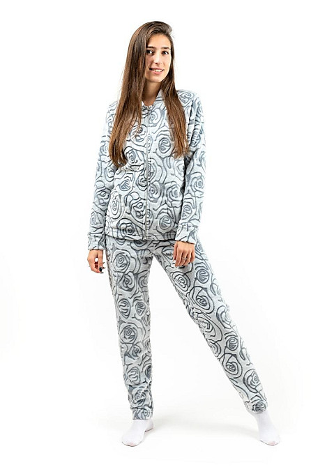 Домашній теплий  жіночий комплект "Троянди" без капюшона топ Крохатушка одяг Київ - фото 1