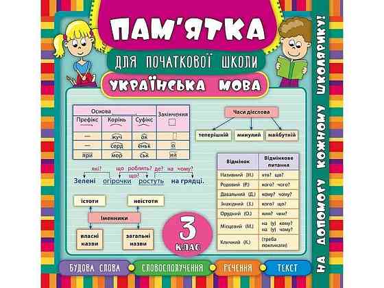 Памятка для начальной школы Украинский язык 3 класс арт.20412 ТМ УЛА Киев
