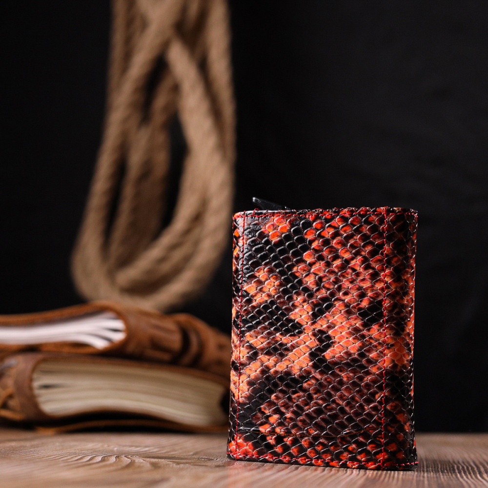 Визитница из натуральной фактурной кожи под змею KARYA 20982 Разноцветный Киев - изображение 2