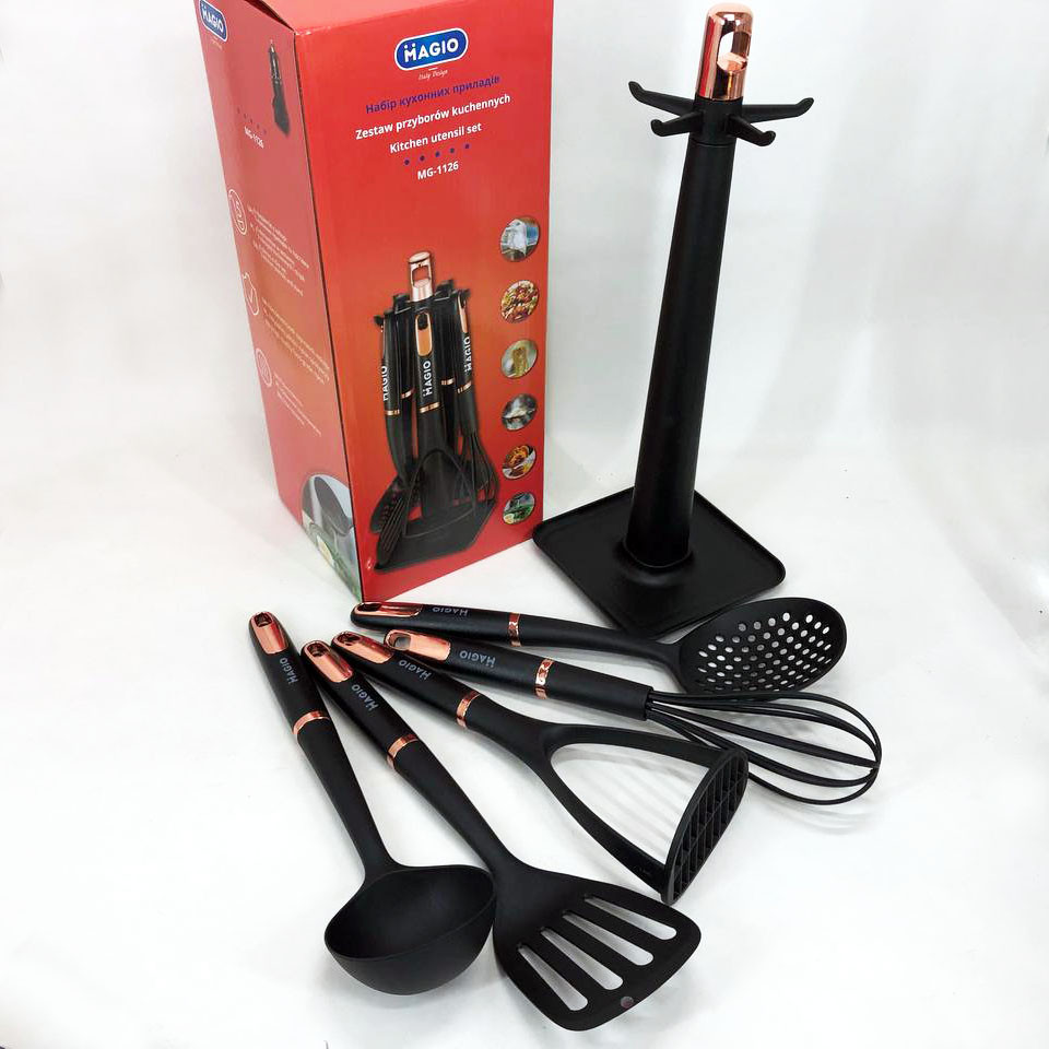 Набір кухонних інструментів силіконових приладдя Magio, Нейлоновий набір для кухні BR-77 Івано-Франківськ - фото 3