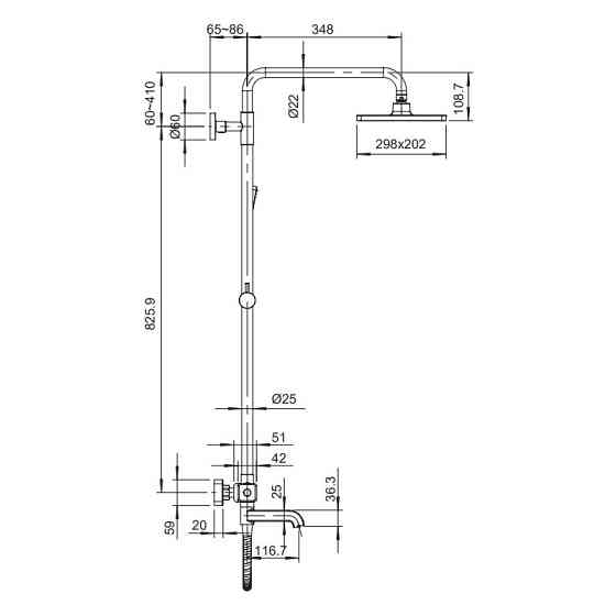 Душова колона з термостатичним змішувачем Koer KB-57011-01    ( KR4724 ) 23245 Харків