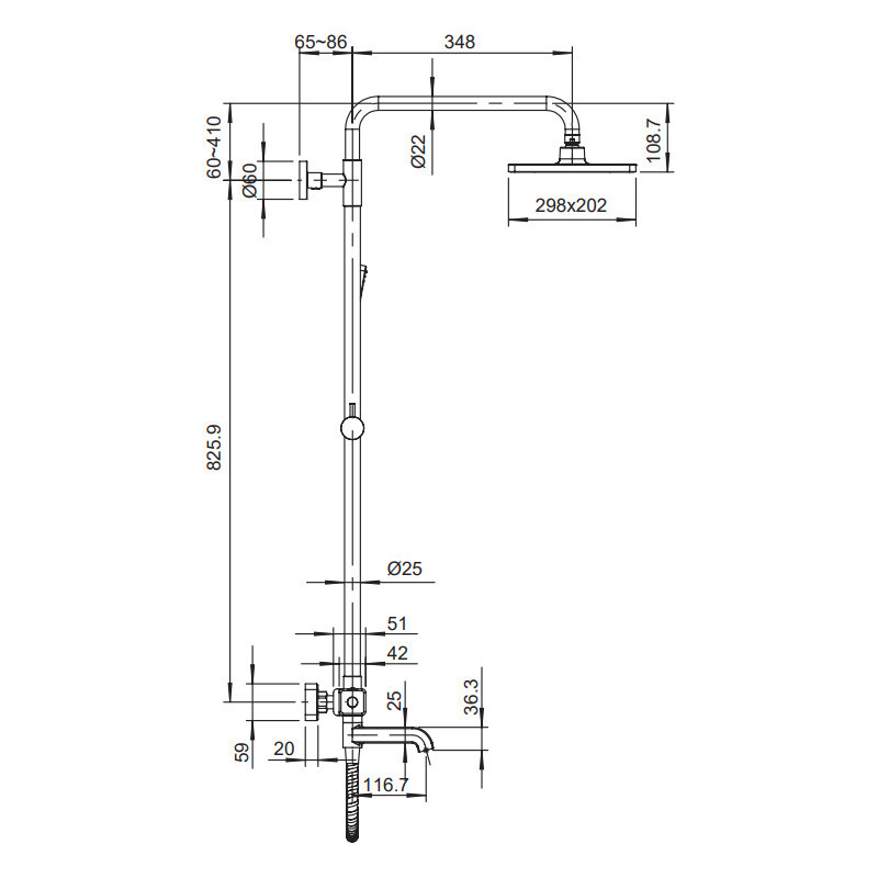 Душова колона з термостатичним змішувачем Koer KB-57011-01    ( KR4724 ) 23245 Харків - фото 2