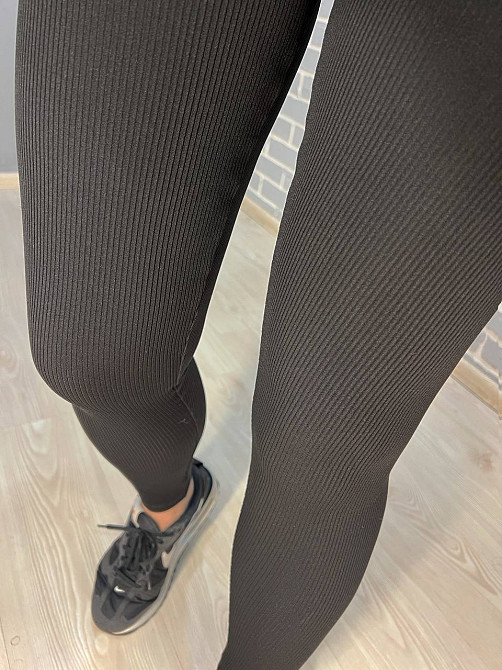 Лосини жіночі Lady Hurem 2395 рубчик широкий пояс утеплені чорні, чорний, 4XL Київ - фото 7