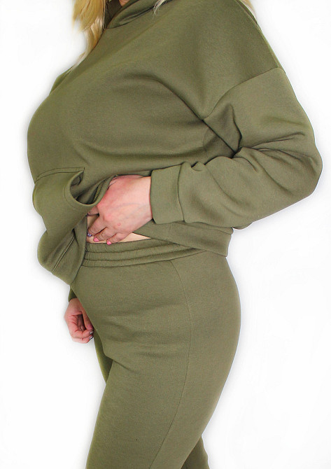 Теплый женский костюм на флисе батал Хаки 2XL/3XL Харьков - изображение 8