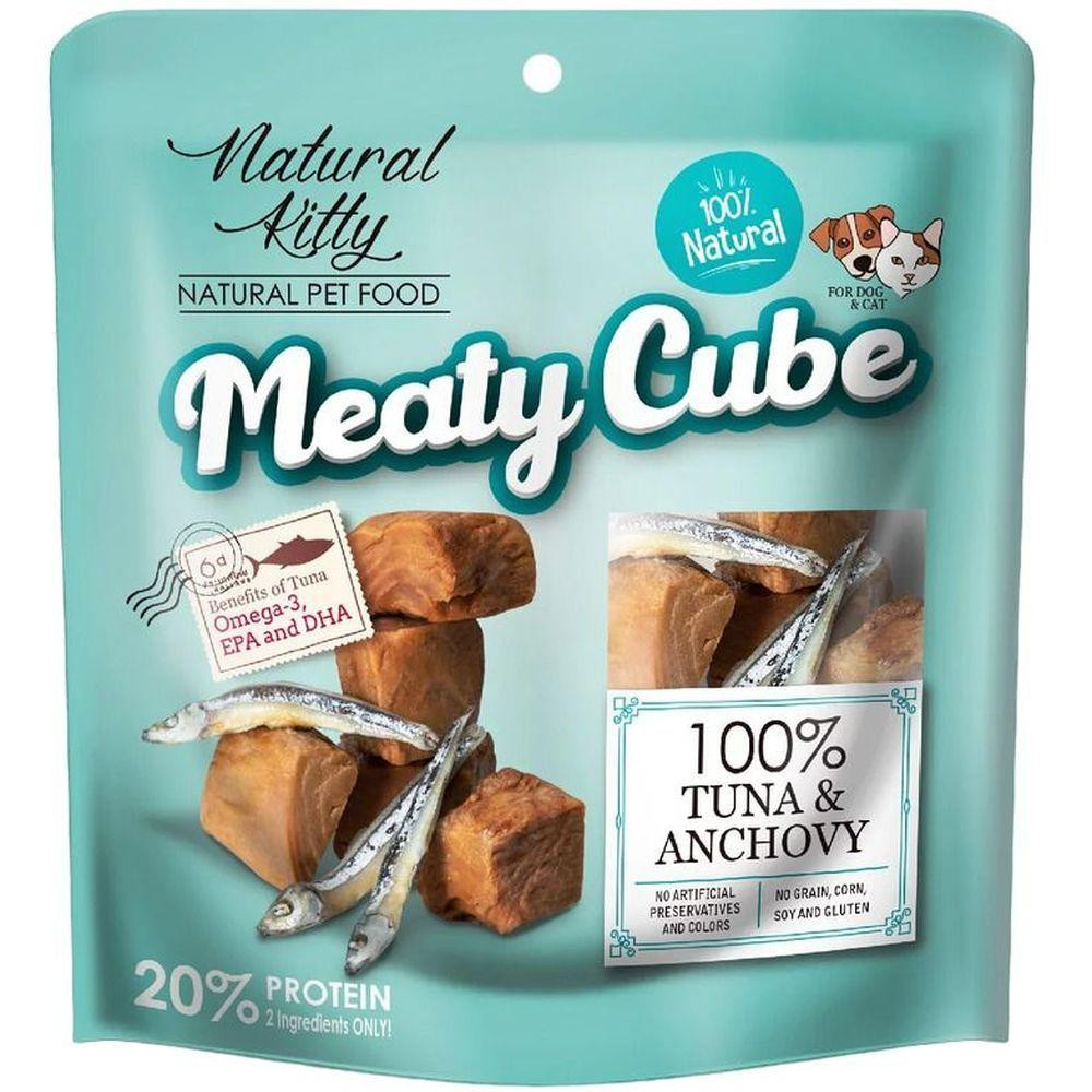 Лакомство для кошек и собак Natural Kitty Meaty Cube в виде кубиков тунец и анчоусы 60 г Винница - изображение 1