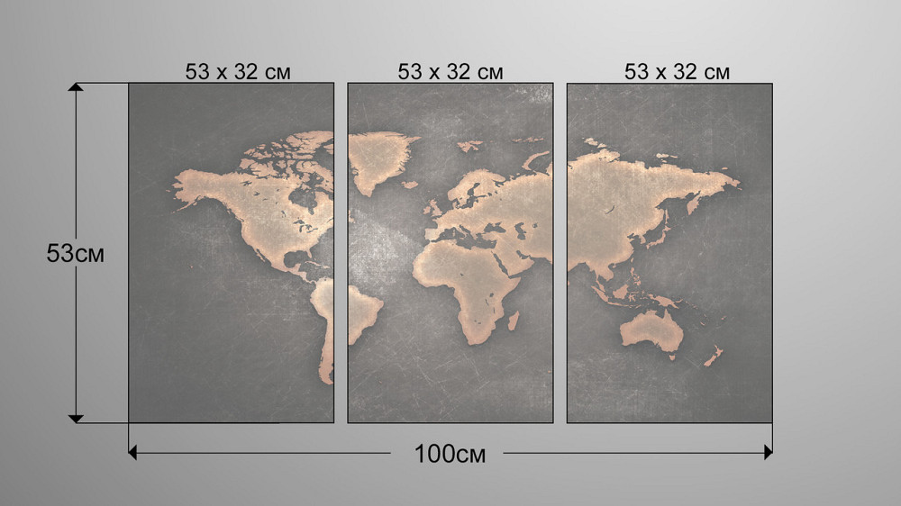 Модульная картина Карта мира  Аrt-143_3А Киев - изображение 3