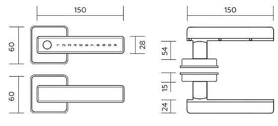 PES Hand 2 чорний розумний біометричний замок для дверей Київ
