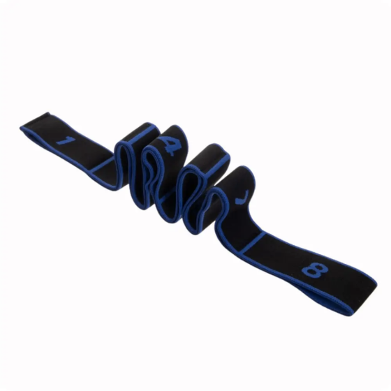 Резинка для фітнесу з петлями Queenfit 86,5 х 4см чорно-блакитна Киев