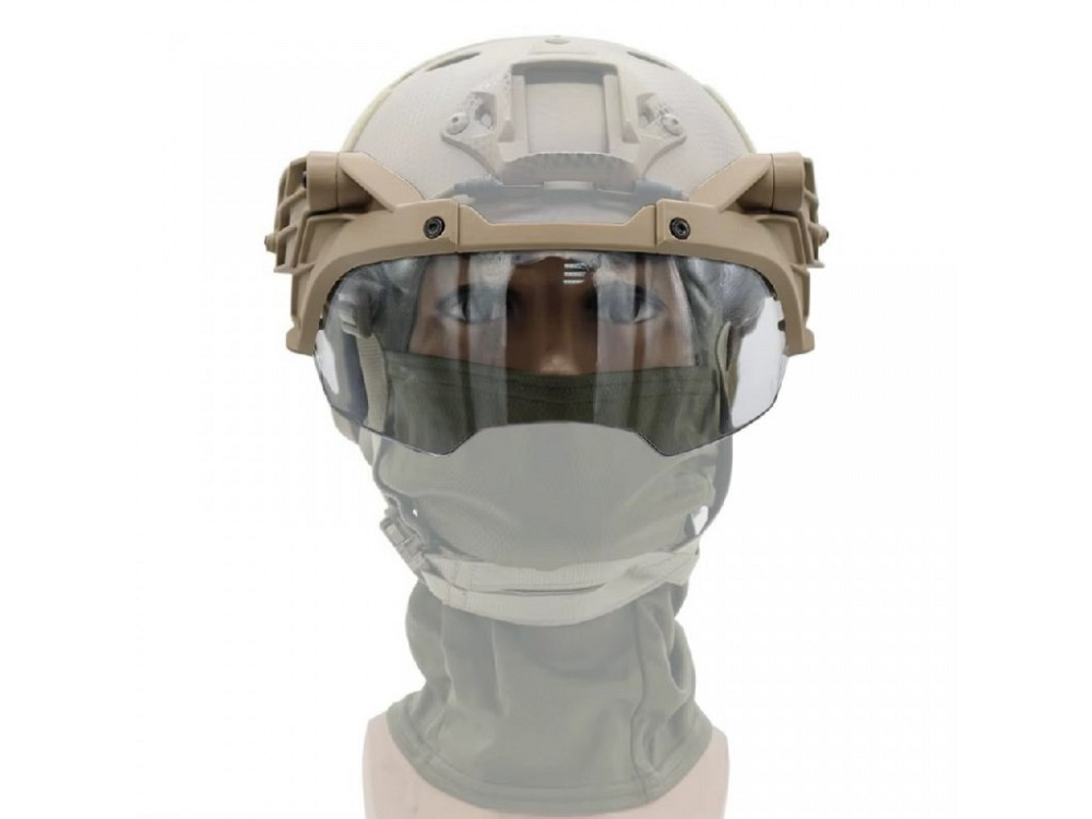 Тактические флип очки для шлема цвет Койот с прозрачными линзами маска защитная на глаза каску Одесса - изображение 2