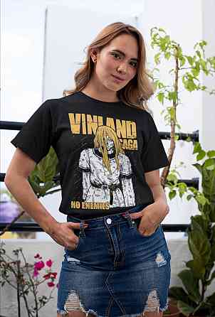 Футболка для мальчика аниме Винланд Сага Тхорфинн Но оверсайз (рост от 165 до 180 ) Черний AnimeJ0489m Днепр