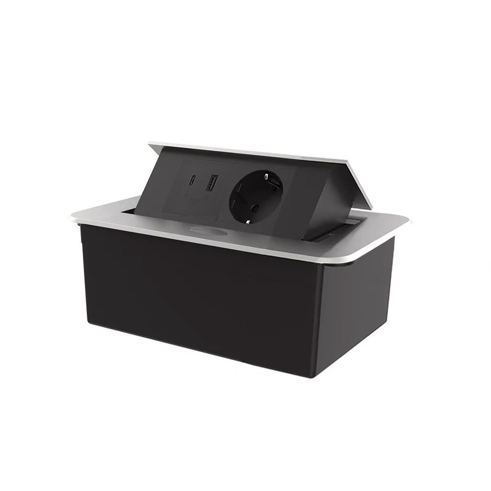 LIVOLO Меблева розетка LIVOLO срібна, вбудована у стільницю, з USB-A і USB Type-C 36 Вт, висувн Коломия - фото 4