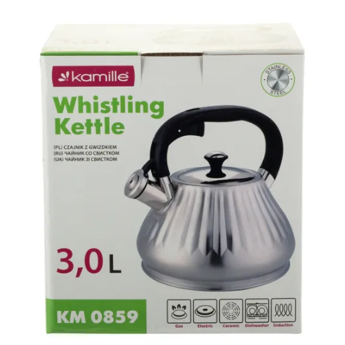 Чайник 3л нержавіюча сталь зі свистком з ручкою "soft-touch" 859 KAMILLE Житомир - фото 11