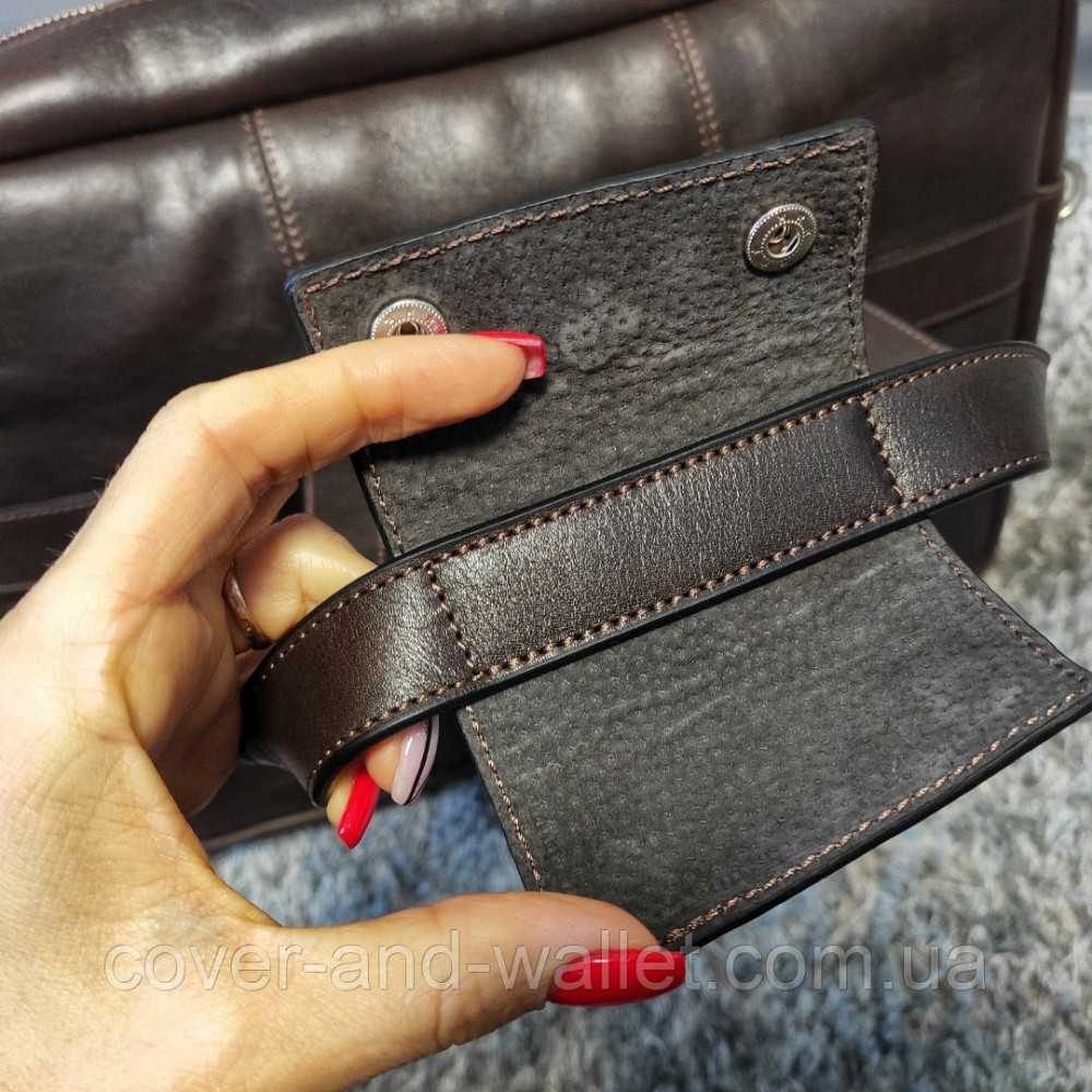 Элитная кожаная сумка для ноутбука и документов коричневого цвета GRANDE PELLE 11442 Киев - изображение 8