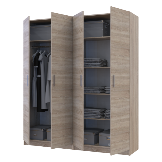 Комплект шаф для одягу з полицями Doros Промо (2 шт.) 180х48х204 см Дуб сонома (DRS-011465) Львів