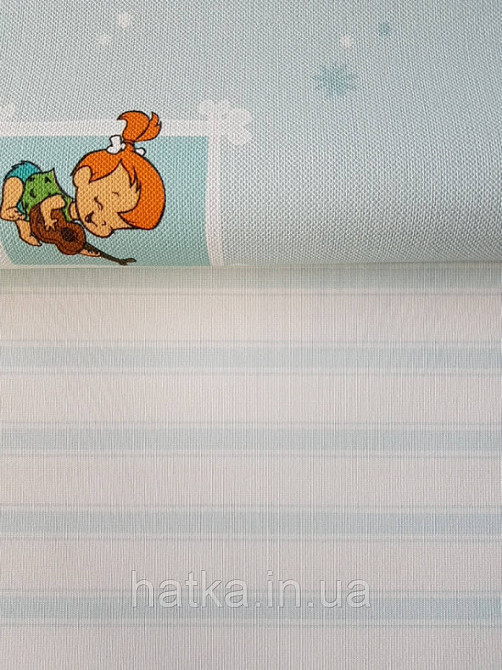 Шпалери вінілові на флізеліні AdaWall Ada Kids метрові дитячі смуги широкі вузькі блакитні білі Київ - фото 2