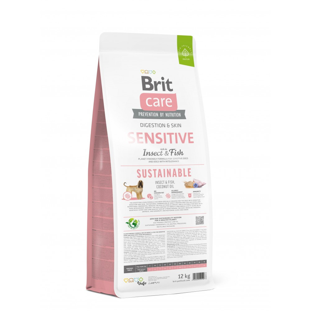 Корм Brit Care Dog Sustainable Sensitive для собак с чувствительным пищеварением, с рыбой и насекомыми, 12+2 Винница - изображение 2
