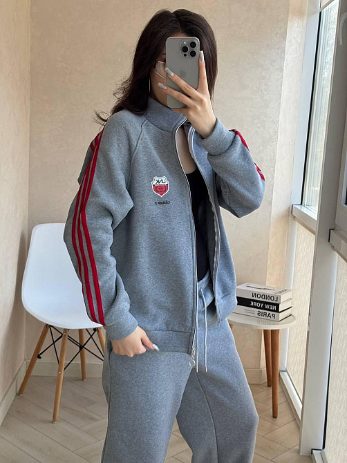 Стильный женский оверсайз костюм двойка триника флис Меланж Одесса - изображение 2