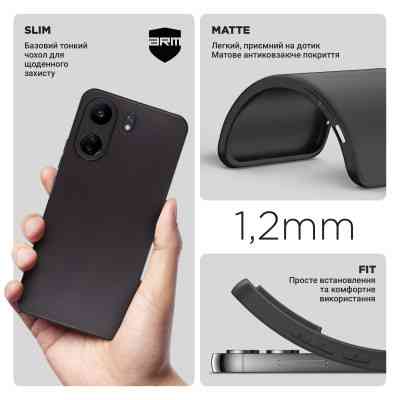 Чехол для мобильного телефона Armorstandart Matte Slim Fit Xiaomi Redmi 13C 4G / Poco C65 Cam cov Black (ARM74846) Винница