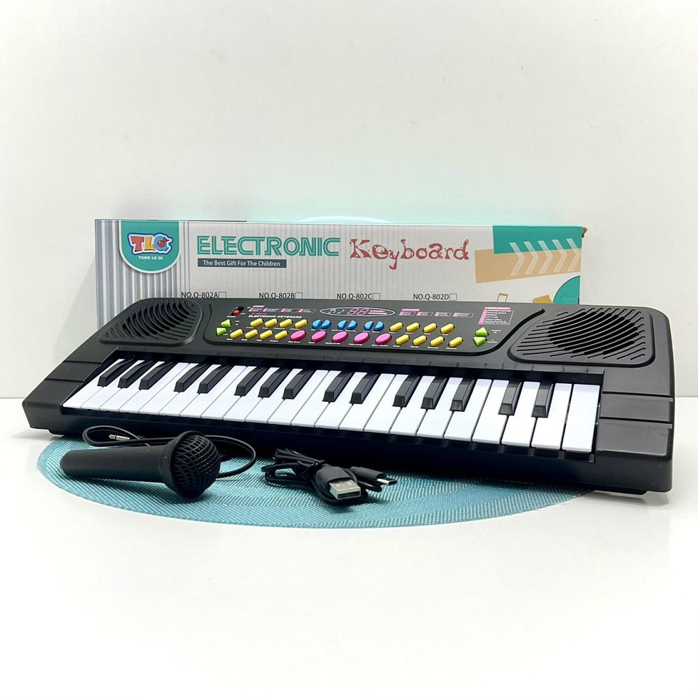 Синтезатор дитячий з мікрофоном 37 клавіш Чорний (Q-802) Чернігів - фото 4