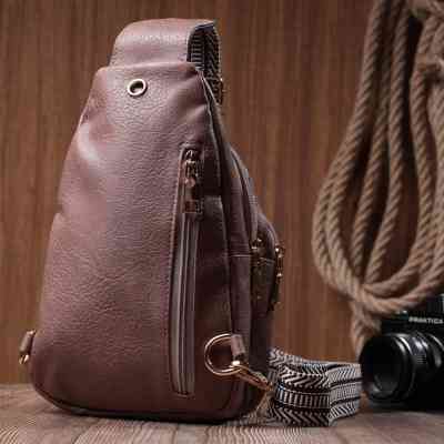 Сумка Vintage З отвором для навушників з екошкіри Коричнева (22786) Вінниця