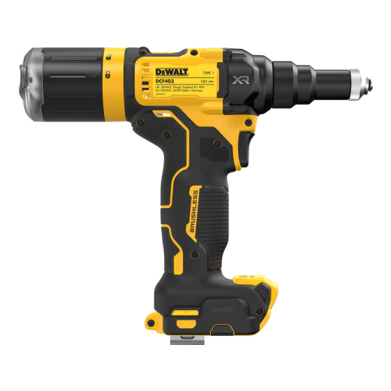 Професійний акумуляторний заклепочник DeWALT DCF403NT : без АКБ, безщітковий (DCF403NT) Київ