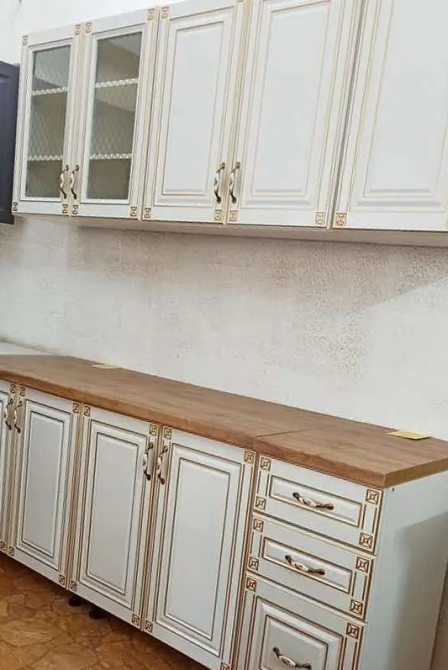 Кухня классическая Империя от МС Фасад МДФ Белый патина золотом (комплект 2м без столешницы) Львов - изображение 4