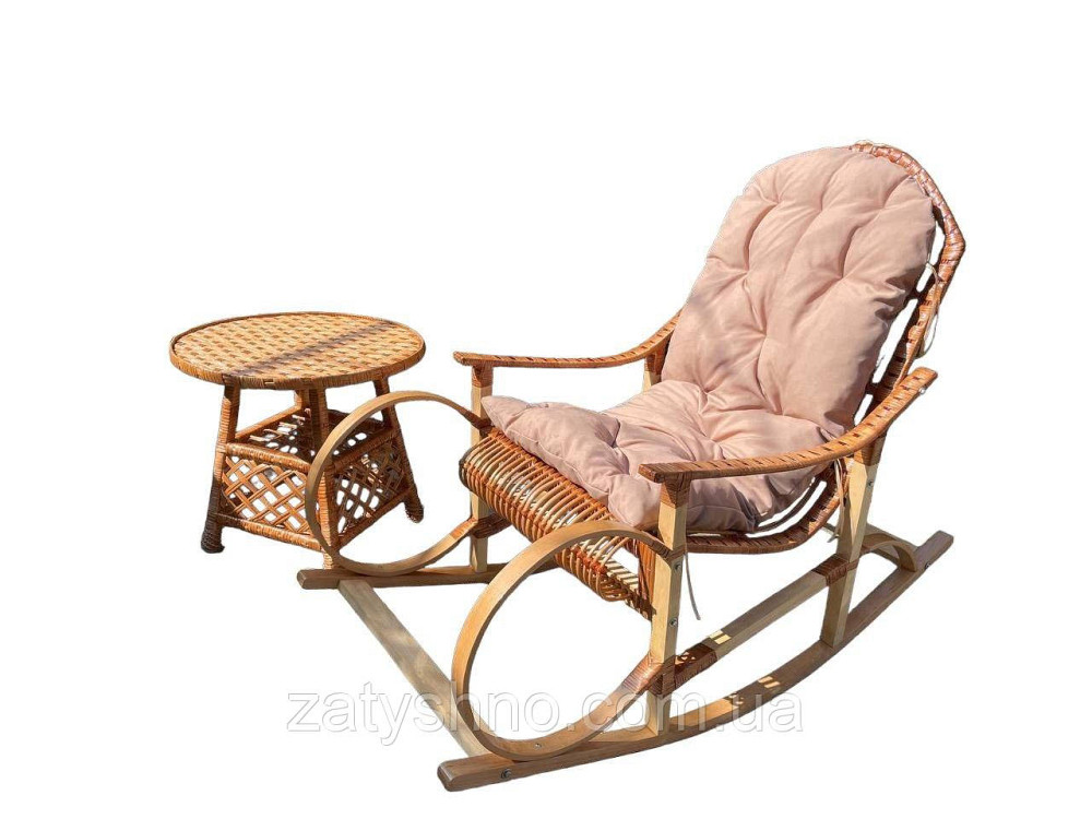 Крісла гойдалки плетені із лози зі столом Київ - фото 4