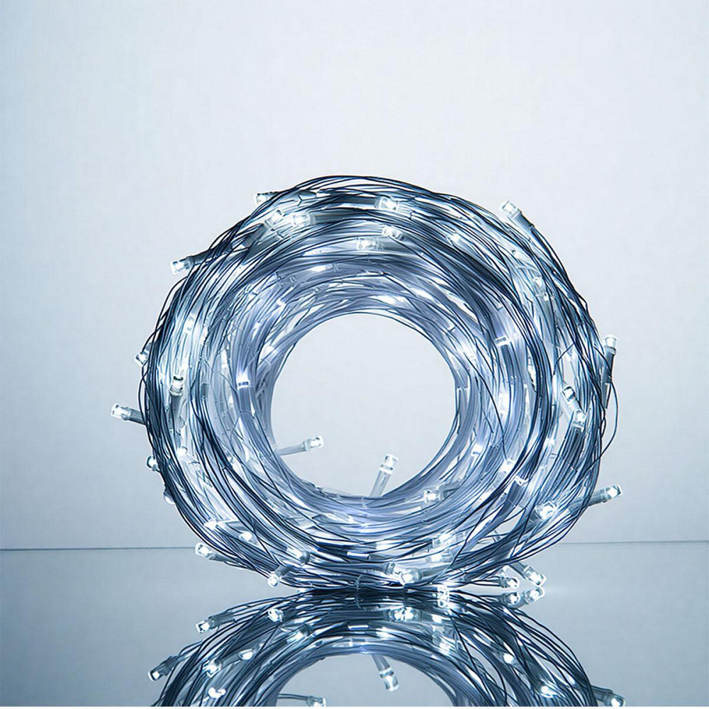 Новорічна гірлянда кімнатна нитка 22 м 220 LED кімнатна гірлянда білий провід Біле світло W220LED22MWW Коломыя - изображение 1