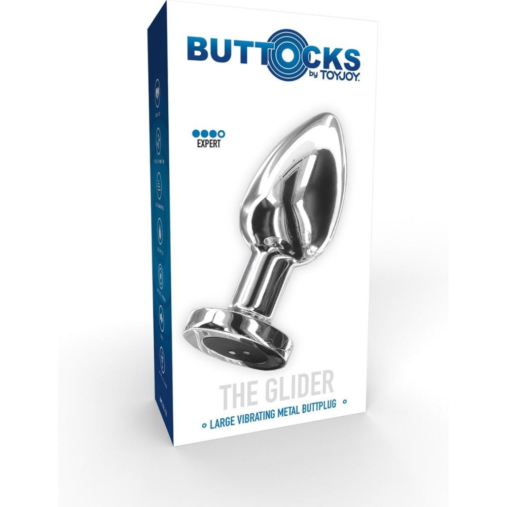 Анальная пробка с вибрацией ToyJoy The Glider, металлическая, серебряная, Large Sex Aura Киев - изображение 5