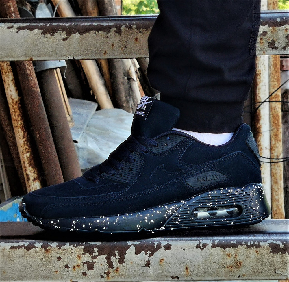 Чоловічі Кросівки Nike Air Max 90 Замшеві Сині Найк Шкіряні (розміри: 45) Дніпро - фото 1