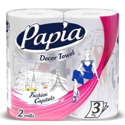 Бумажные полотенца Papia Decor 3 слоя 2 рулона (8690536019021) Винница