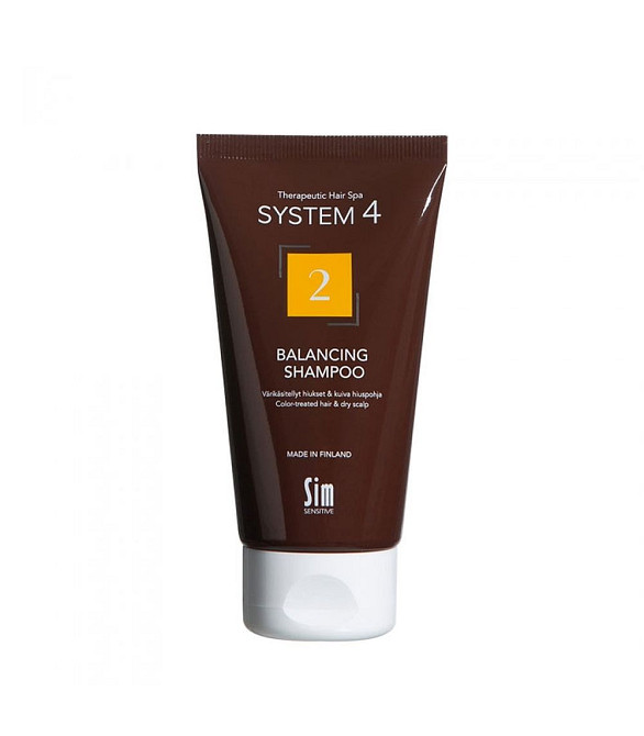 Шампунь №2 для сухого, фарбованого і пошкодженого волосся System 4 №2 Balancing Shampoo Sim Sensitive 75 мл Київ - фото 1
