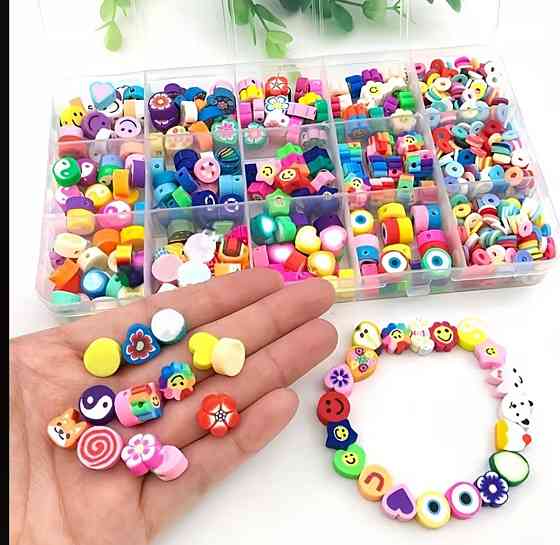 Набор бусин из полимерной глины для браслетов и украшений, 990 шт Киев