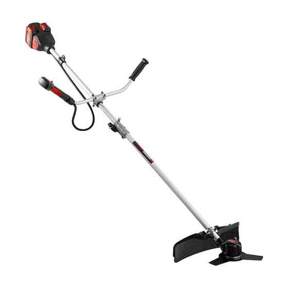 Тример акумуляторний безщітковий 40 В (2×20 В), 6000 об/хв, діаметр обертання диска/ліски 255/350 мм, котушка + 3-зубчастий ніж, Киев