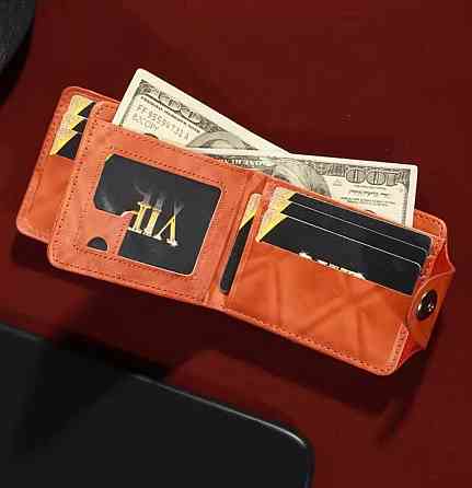 Кошелек мужской гравировка 100 долларов PU кожа 11,5 на 8,5 коричневый Киев