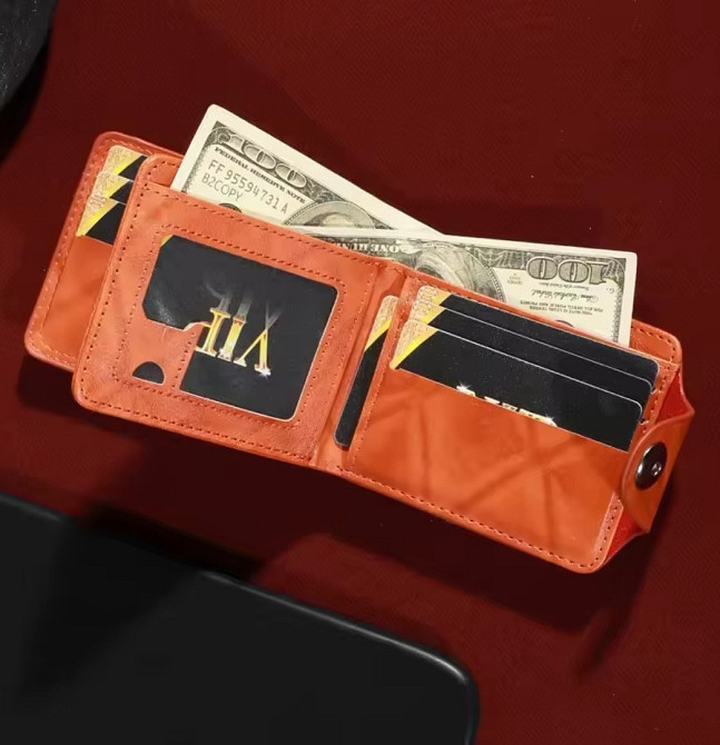 Кошелек мужской гравировка 100 долларов PU кожа 11,5 на 8,5 коричневый Киев - изображение 4