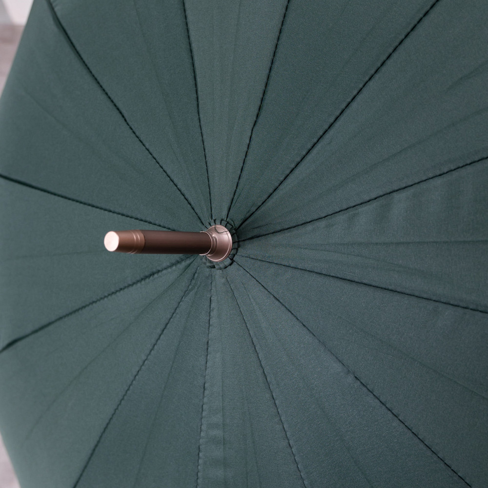 Класична парасолька-тростина з чохлом напівавтомат з поліестеру міцна надійна 12 спиць діаметр 120 см Зелений HP-23-16GR Коломия - фото 9